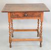Primitive tavern table with drawer, 18th century, ht. 28 1/2 in., top: 21 1/2" x 32"