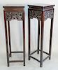 Pair of contemporary Chinese stands, ht. 50 in., top: 15" x 15"