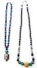 Chinese Lapis, Turquoise, Enamel Necklaces 2