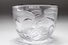 Faberge Etched Art Glass Bowl w Frog