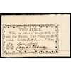 Colonial Currency, NC. 1803 Moravian Church Note, Salem, 2d PMG Choice UNC-64