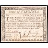 Colonial Currency, Virginia May 1, 1780 $2 Guaranteed Issue PCGS Choice AU-58PPQ