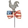 1888 Presidential Campaign Benjamin Harrison Metal Rooster/Flag Silk Bowtie Pin