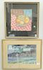 Group of four framed paintings to include Attributed to Harriette Bowdoin (American, 1880 - 1947), watercolor, Central Park,