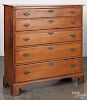 New England maple semi-tall chest, late 18th c., 46 1/4'' h., 42'' w.