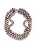 Three Strand Faux Pearl Necklace, 1980-90s