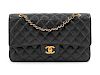 Chanel Black Double Flap Handbag, 2008-2009
