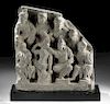 Gandharan Schist Relief Panel with Many Figures