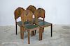 Set Of 4 French Art Deco Dining Chairs