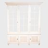 Swedish Neoclassical Style White Painted Cabinet with a Triple Glazed Upper Section