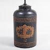 Victorian Tôle Tea Canister Mounted as a Lamp