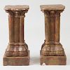 Pair of Hispano-Philippine Painted Composition Pedestals