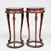 Pair of Chinese Carved Hardwood Stands