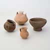 Group of Four Rustic Pottery Vessels
