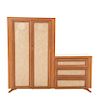 Armario / mueble TV.SXX. Elaborado en madera tallada. Con 2 puertas abatibles, 3 cajones, cubierta rectangular y soportes semicurvos.