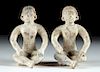 Lot of 2 Matching Xochipala Pottery Seated Figures