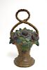 Painted Cast Iron Floral Urn Doorstop