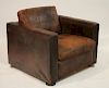 Stendig Brown Leather Club Chair, as is