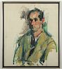 Portrait of Philip Roth Oil on Canvas, Unsigned
