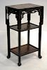 Tiered Chinese Rosewood and Marbletop Taboret