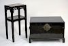 2 Chinese Wood Furnishings, chest and stand