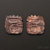 Pair of Chavin-Cupisnique Carved Stone Ear Ornaments