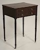 19th c. Regency-Style Mahogany 2 Drawer Side Table