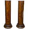 Pair of Large Solid Oak Footed Column Pedestals