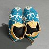 Pair of Cheyenne Beaded Hide Infant's Moccasins