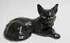 Roger Favin, Carved & Stained Wood Cat
