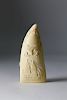 WHALEMAN CARVED AND SCRIMSHAW SPERM WHALE TOOTH