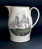 LIVERPOOL EARTHENWARE JUG WITH AMERICAN CLIPPER DECORATION 