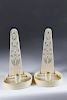 RARE AND MOST SCARCE PAIR OF WHALEMAN MADE SCRIMSHAW WHALEBONE CANDLE SCONCES, CIRCA 1850