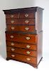 ENGLISH GEORGE III MAHOGANY CHEST ON CHEST