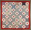 AMERICAN RED SCHOOL HOUSE PATCHWORK QUILT