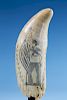 WHALER SCRIMSHAWED WHALE TOOTH OF JACK TAR