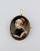 Painted Porcelain Cameo Pin