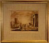 Framed Claude Lorrain Hand Colored Engraving