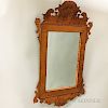 Chippendale-style Tiger Maple Scroll-frame Mirror