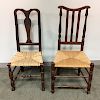 Queen Anne Maple Side Chair and a Bannister-back Side Chair