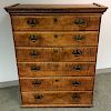 Chippendale Tiger Maple Tall Chest