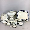 Nineteen Pieces of Blue and White Pearlware Tableware