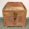 Red-painted Pine Dry Sink