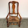 Queen Anne-style Carved Maple Armchair