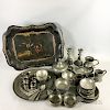 Large Group of Pewter Tableware Items