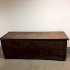 Large Pine Storage Chest with Carved Frieze