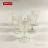 Thirty-eight Colorless Pressed Glass Goblets.  Estimate $150-250