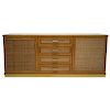 French Mid Century Brass and Bamboo Sideboard, 1970s