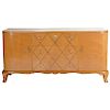 Midcentury RenŽ Prou Sycamore Brass Sideboard Commode, 1940s