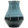 Midcentury French Accolay Pottery Turquoise Ceramic Vase, 1960s